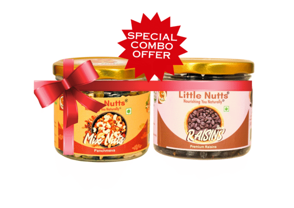 Premium Dryfruits 300gm  Combo Pack - Pack of 2 (Mix Nuts 150g & Black Raisins 150g)