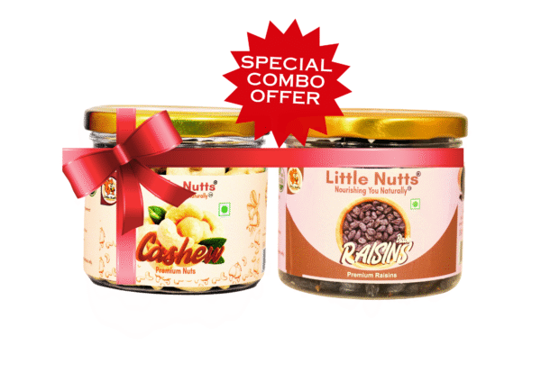 Premium Dryfruits 300gm  Combo Pack - Pack of 2 (Cashew 150g &  Black Raisins 150g)
