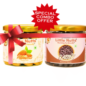 Premium Dryfruits 300gm  Combo Pack - Pack of 2 ( Black Raisins 150g & Almond 150g)